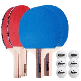 Franklin Sports Ping Pong Paddle Set with Balls - 4 Player Paddle Kit with Balls